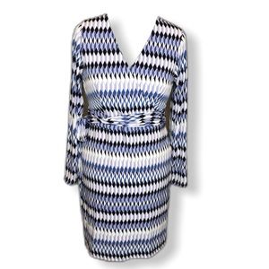 Jersey Faux-wrap Long-sleeve Dress